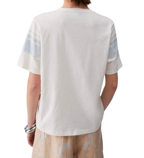 T-shirt donna Liu Jo white milk strass ES26LJ37 TA6267 JS923 M9223