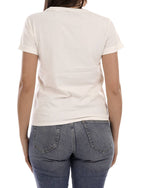 T-shirt donna Liu Jo white milk strass ES26LJ43 TA6157 JS923 M9223