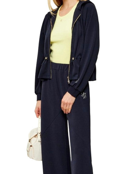 Felpa aperta donna Liu Jo con zip night blu sky ES26LJ44 TA6076 JS869 93924