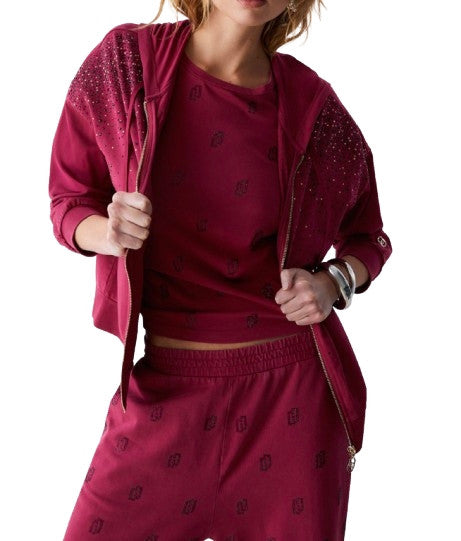 Felpa aperta donna Liu Jo con zip scartet/waterfall ES26LJ45 TA6196 JS008