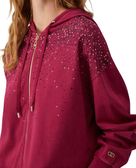 Felpa aperta donna Liu Jo con zip scartet/waterfall ES26LJ45 TA6196 JS008