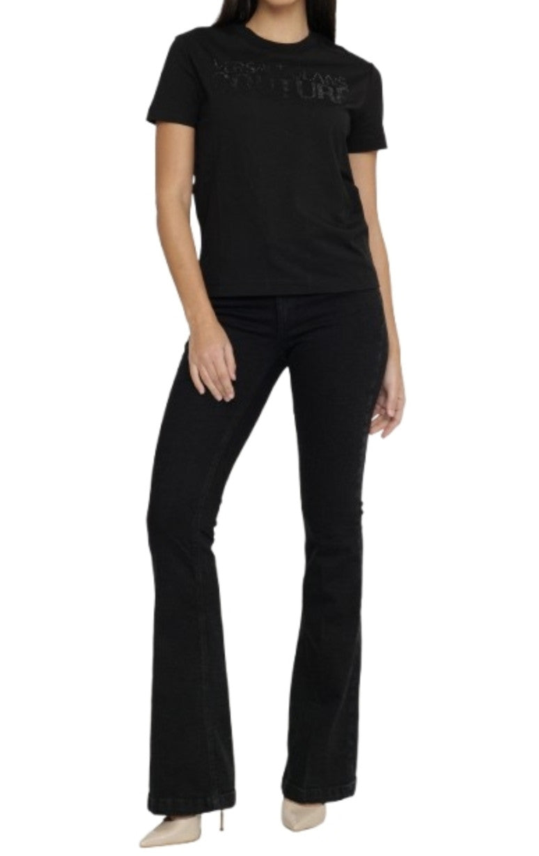 T-shirt donna Versace Jeans Couture nero ES25VE11 78HAHS04