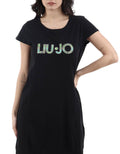 Abito donna corto Liu Jo in jersey nero/cach water ES26LJ48 VA6212 JS003 P9492