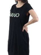 Abito donna corto Liu Jo in jersey nero/cach water ES26LJ48 VA6212 JS003 P9492