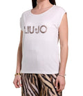 T-shirt donna Liu Jo bianco/animalier ES26LJ49 VA6047 JS360 S9740