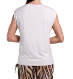 T-shirt donna Liu Jo bianco/animalier ES26LJ49 VA6047 JS360 S9740