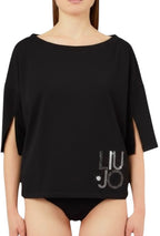 T-shirt donna Liu Jo nero/liu jo mix ES26LJ50 VA6173 JS003 P9500