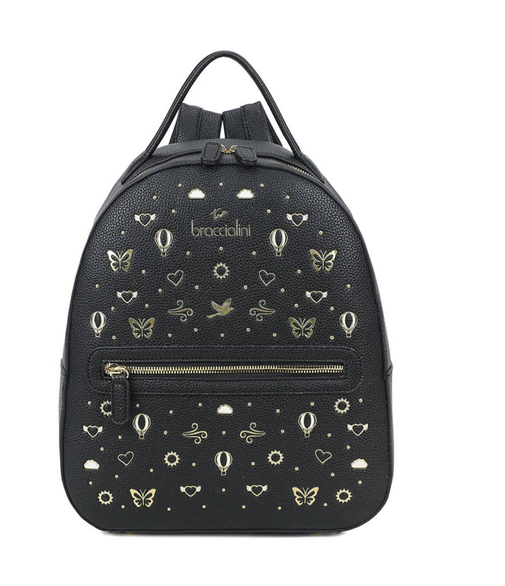Zaino donna Braccialini Beth Strass in ecopelle nero BS26BR41 B18884