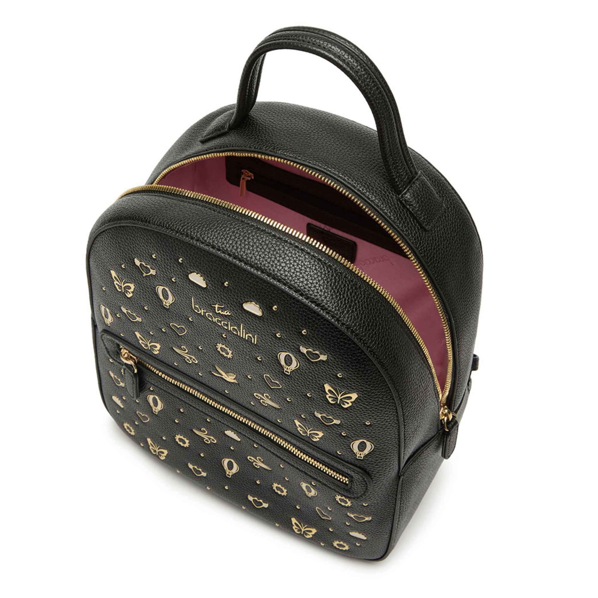 Zaino donna Braccialini Beth Strass in ecopelle nero BS26BR41 B18884