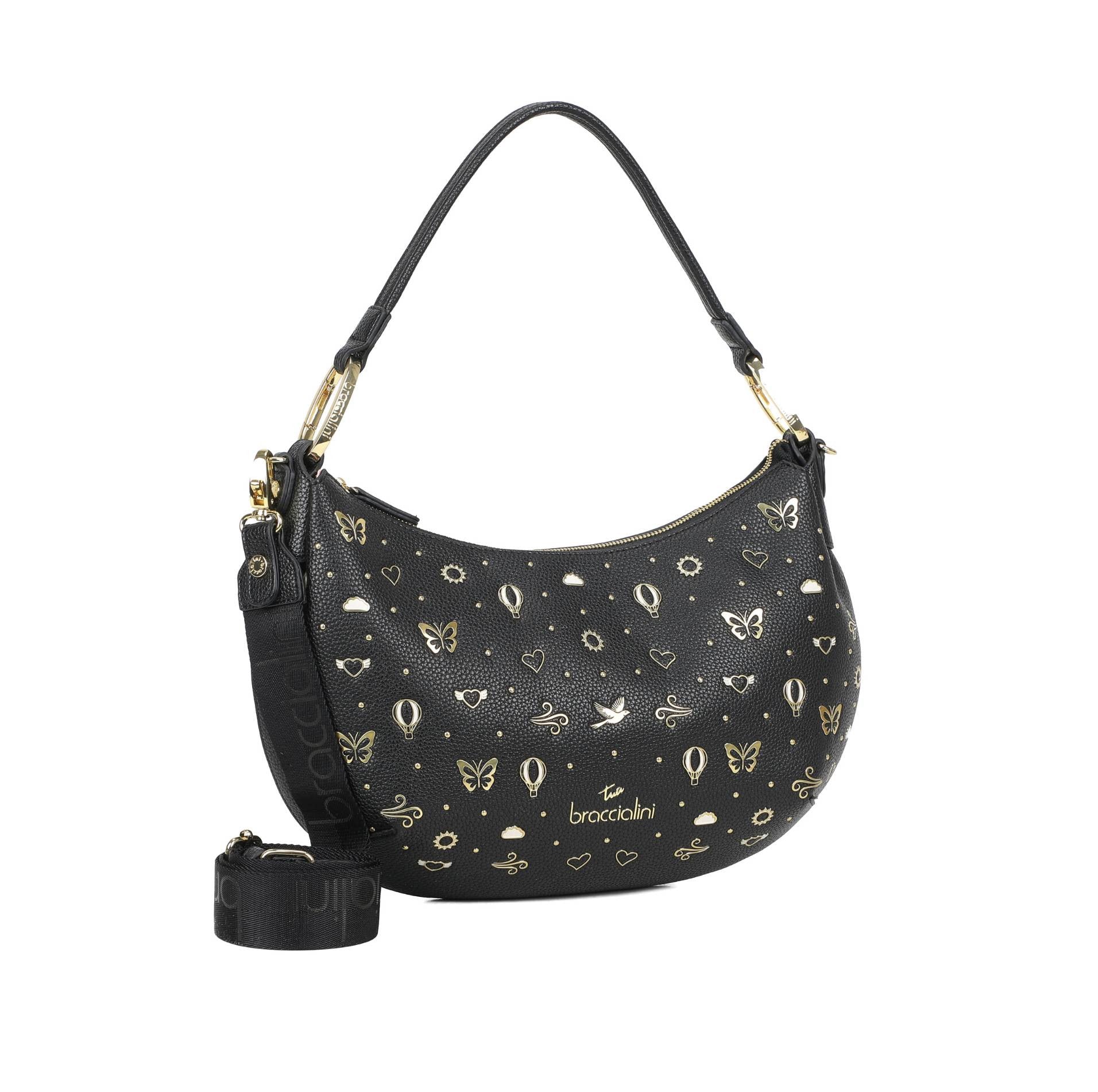 Borsa a spalla/tracolla Braccialini Beth strass nero BS26BR46 B18882