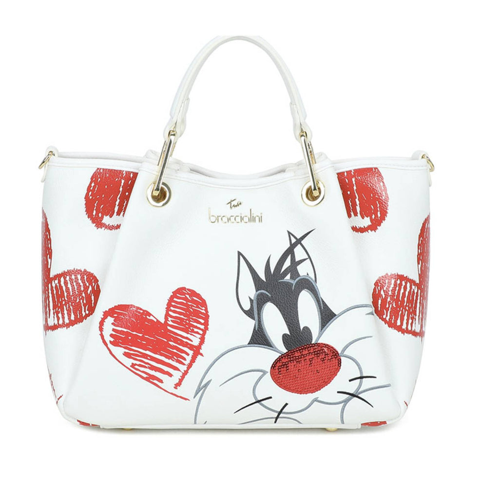 Borsa a mano/tracolla Braccialini Amy Looney tunes bianco BS26BR43 LT267