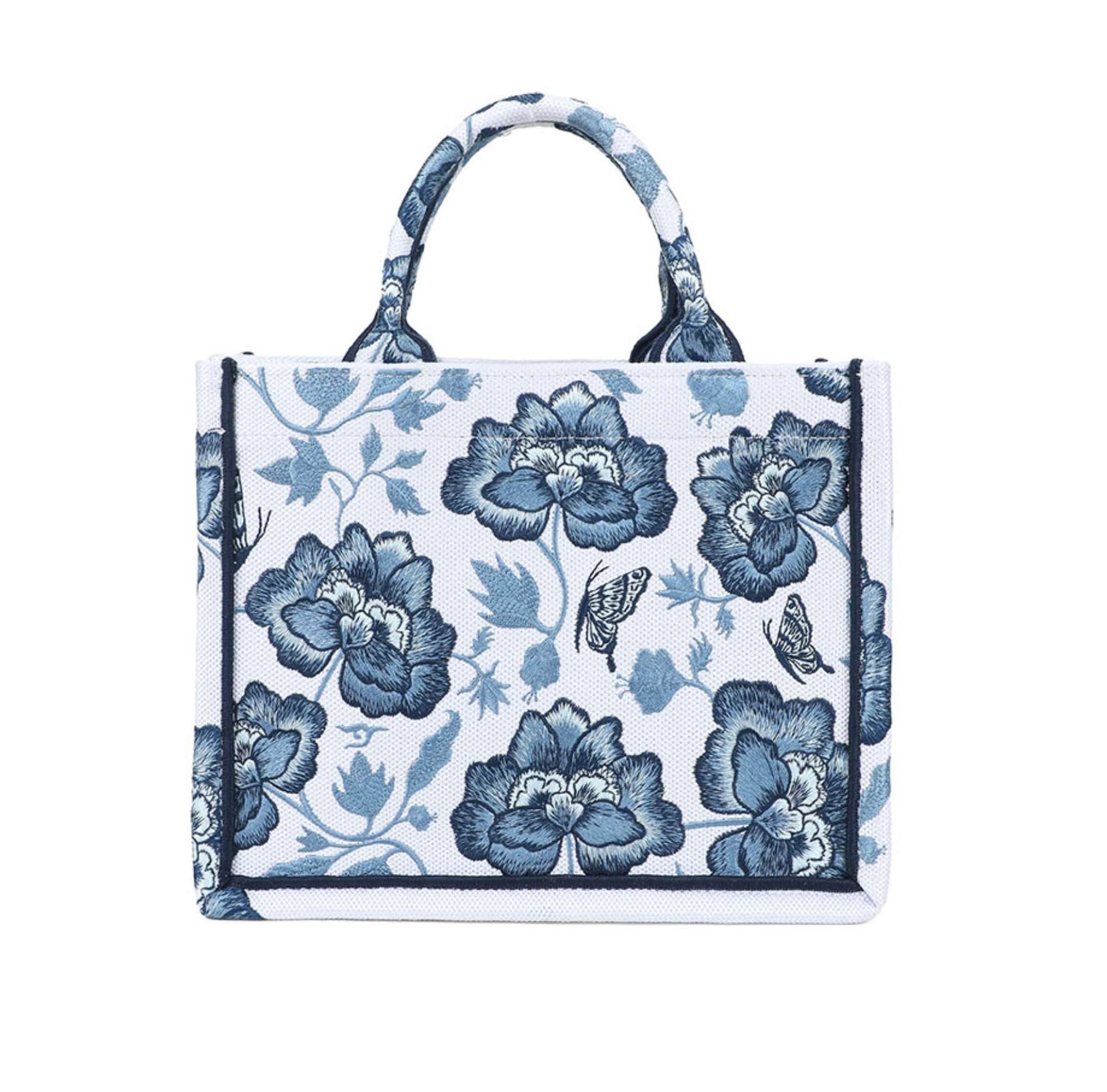 Borsa a mano Braccialini Queen tote small blu butterfly BS26BR42 B18920