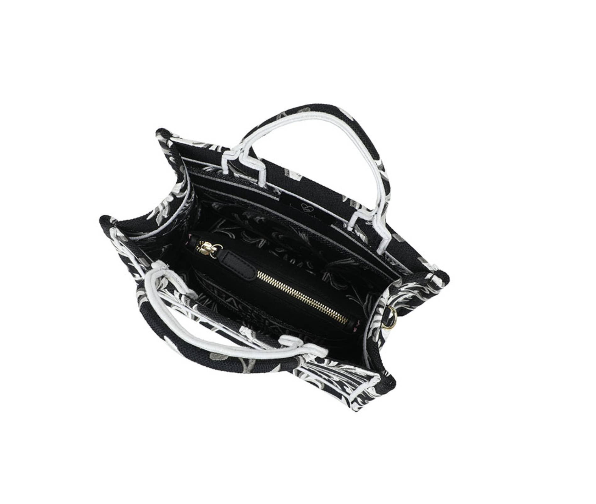 Borsa a mano Braccialini Queen tote small ramage nero BS26BR45 B18920