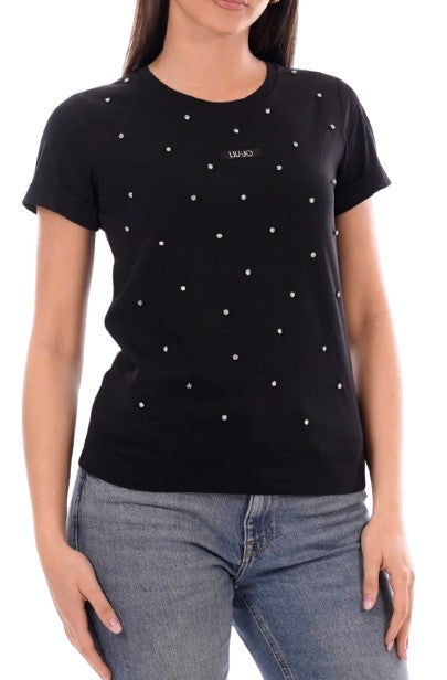 T-shirt donna Liu Jo nero/strass ES26LJ39 TA6157 JS923 W9414