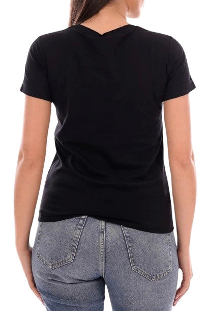 T-shirt donna Liu Jo nero/strass ES26LJ39 TA6157 JS923 W9414