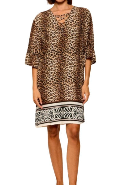 Abito corto donna Liu Jo kaftano animalier ES26LJ41 VA6054 TS123 V9789
