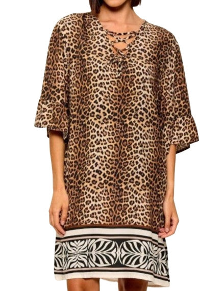 Abito corto donna Liu Jo kaftano animalier ES26LJ41 VA6054 TS123 V9789
