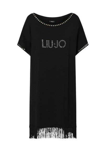 Abito corto donna Liu Jo con frange nero ES26LJ42 VA6031 JS360 22222