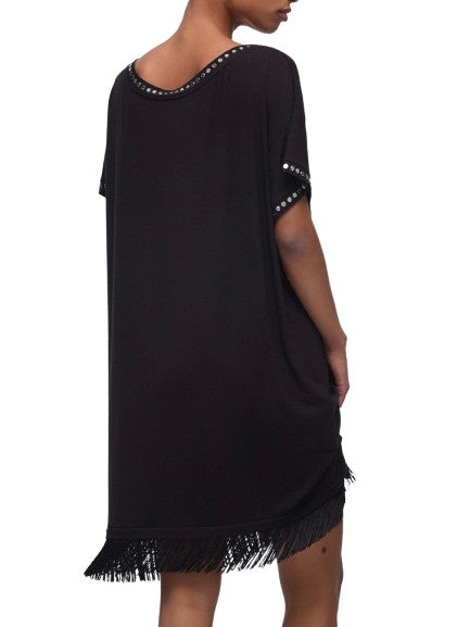 Abito corto donna Liu Jo con frange nero ES26LJ42 VA6031 JS360 22222