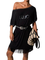 Abito corto donna Liu Jo con frange nero ES26LJ42 VA6031 JS360 22222