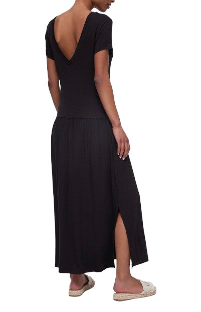 Abito donna lungo Liu Jo in jersey nero ES26LJ55 VA6223 JS360 N9129