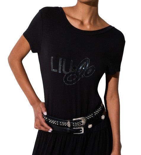 Abito donna lungo Liu Jo in jersey nero ES26LJ55 VA6223 JS360 N9129