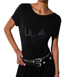 Abito donna lungo Liu Jo in jersey nero ES26LJ55 VA6223 JS360 N9129