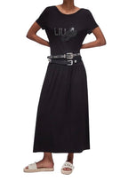 Abito donna lungo Liu Jo in jersey nero ES26LJ55 VA6223 JS360 N9129