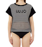 T-shirt donna Liu Jo nero/bianco ES26LJ60 VA6039 J3908 09096
