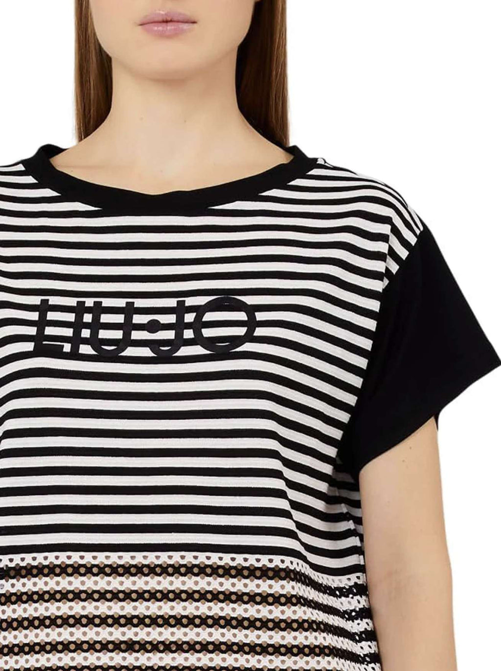 T-shirt donna Liu Jo nero/bianco ES26LJ60 VA6039 J3908 09096