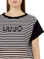 T-shirt donna Liu Jo nero/bianco ES26LJ60 VA6039 J3908 09096