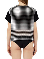 T-shirt donna Liu Jo nero/bianco ES26LJ60 VA6039 J3908 09096
