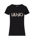 T-shirt donna Liu Jo nero/animalier ES26LJ61 VA6169 JS003 Y9908