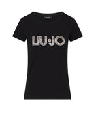 T-shirt donna Liu Jo nero/animalier ES26LJ61 VA6169 JS003 Y9908