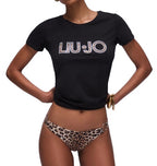 T-shirt donna Liu Jo nero/animalier ES26LJ61 VA6169 JS003 Y9908