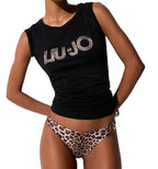 T-shirt donna Liu Jo nero/animalier ES26LJ61 VA6169 JS003 Y9908