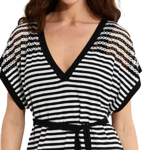 Abito donna Liu Jo in jersey rigato nero/bianco ES26LJ62 VA6036 J3908 09096