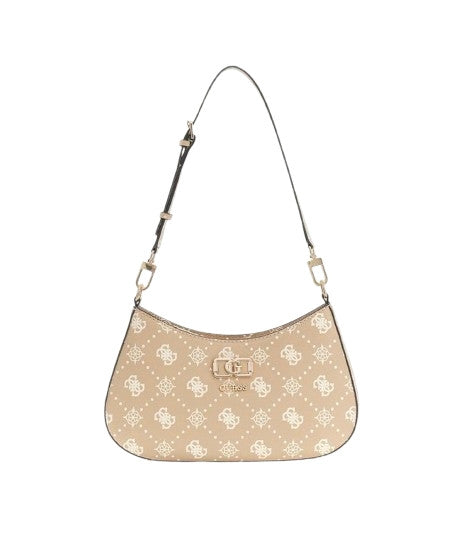 Borsa donna Guess Emelie top zip shoulder bag biscotti multilogo BS26GU216 GP992818