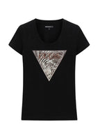 T-shirt donna Guess con stampa logo nero ES26GU68 W6GI19K3042 JBLK