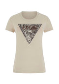 T-shirt donna Guess con stampa logo beige ES26GU69 W6GI19K3042 G1M5