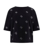 T-shirt donna Guess con strass logo 4G nero ES26GU70 V6GI18K2985 JBLK