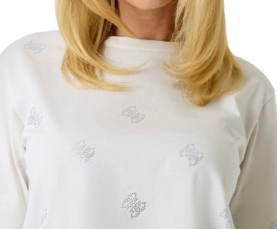 T-shirt donna Guess con strass logo 4G bianco ES26GU71 V6GI18K2985 G056
