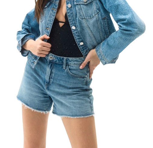 Shorts donna Guess denim con strass ES26GU73 W6GD74D0726