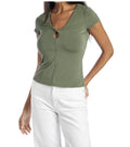 Top donna Guess Emmie pearl oyster verde militare ES26GU75 W6GP37K3252 A838