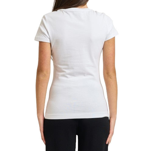 T-shirt donna Guess con logo strass bianco ES26GU77 W6GI11K3026 G011