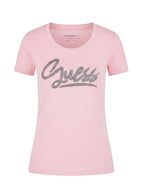 T-shirt donna Guess con strass rosa ES26GU20 W6RI24J1314 A627