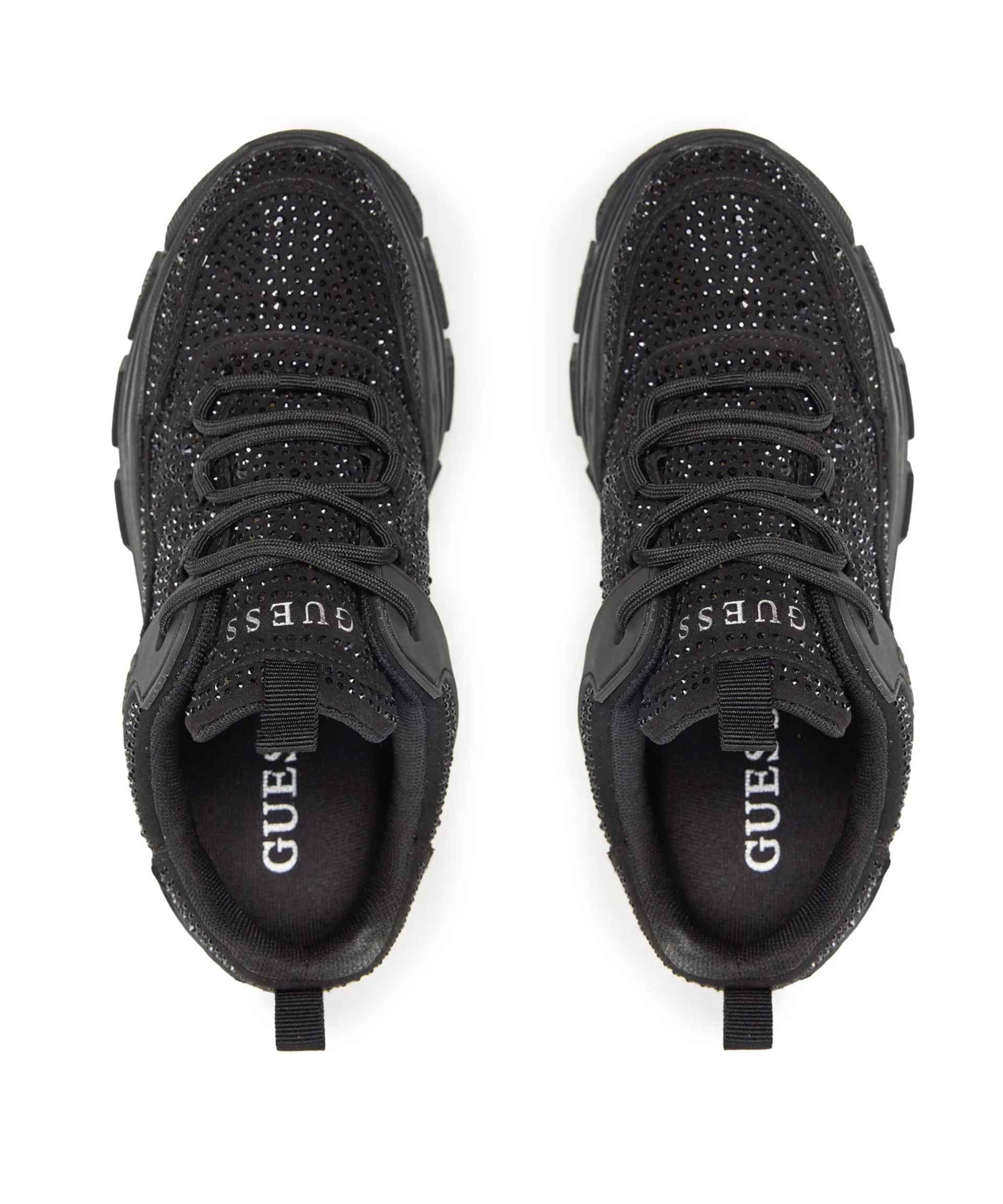 Scarpe Donna Guess sneaker zeppa Bisun Rhinestone Black D24GU42 FL82BIESU12