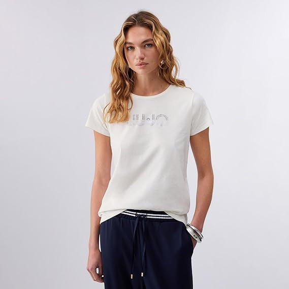 T-shirt donna Liu Jo white milk ES26LJ03 TA6056 JS923 M9136