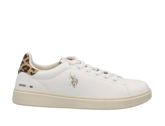 Sneaker U.S. POLO donna Marlyn001 in ecopelle white/leopard DS26UP15