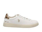 Sneaker U.S. POLO donna Marlyn001 in ecopelle white/leopard DS26UP15